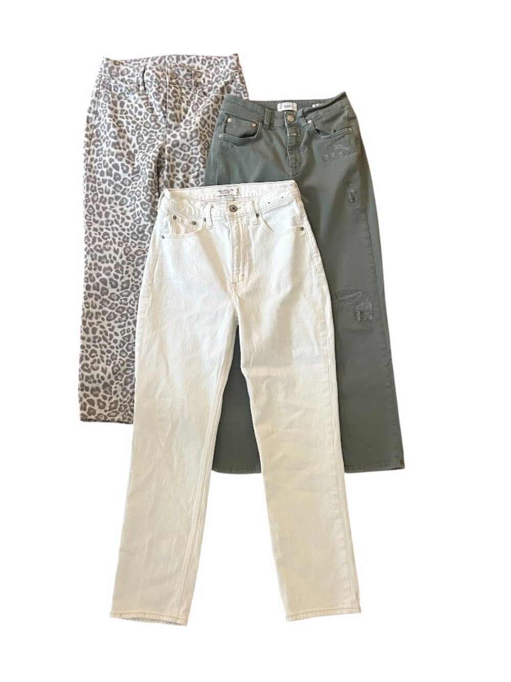 Denim Lot Size 26" Size 2 Leopard Cream Jeans Closed Denim Three Pair Name Brand